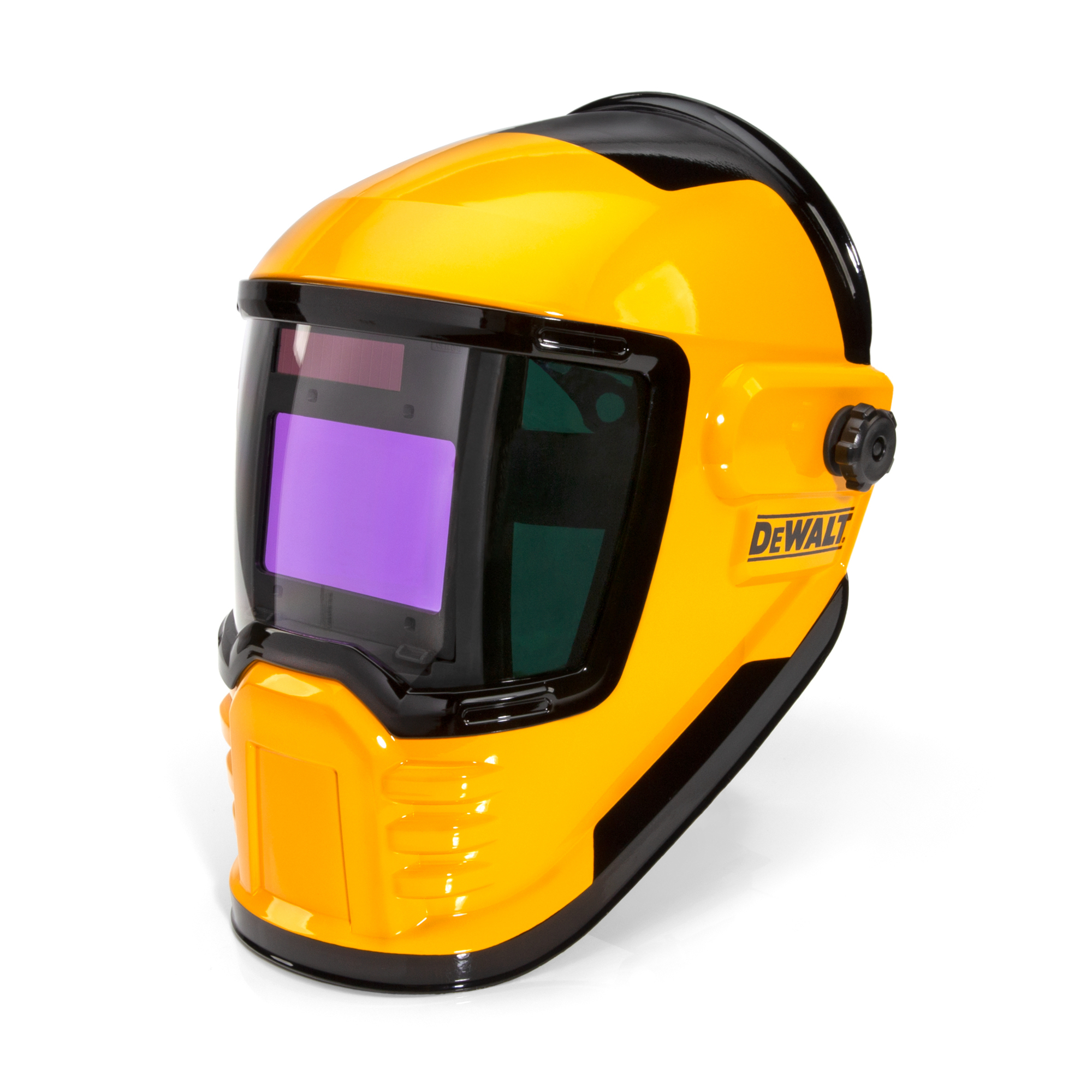 DEWALT Wide View Auto-Darkening Welding Helmet — Multiple Modes, 4 Arc Sensors, Model# DXMF21011